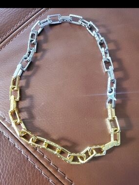 Louis Vuitton Two-Tone Silver and Gold Chunky Link Necklace - Women's Jewelry